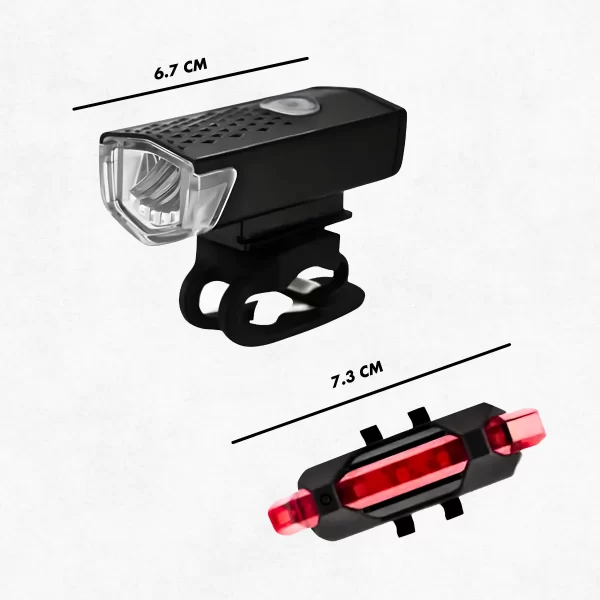 Kit Bike Farol Frontal + Traseiro Ultra Led Usb Recarregável - Image 7